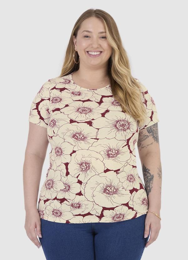 Malwee - Blusa Floral em Viscolinho Plus Vermelho 2