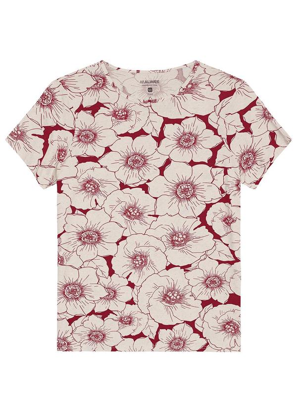 Malwee - Blusa Floral em Viscolinho Plus Vermelho 5