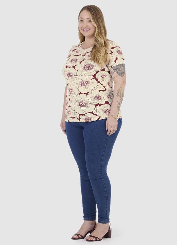 Malwee - Blusa Floral em Viscolinho Plus Vermelho 6