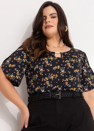Marguerite - Blusa Floral Miúdo em Malha Fria - MARGUERITE
