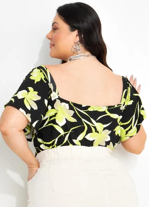 Marguerite - Blusa Floral Vibrante em Malha de Viscose - MARGUERITE