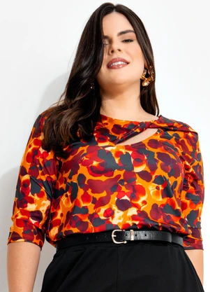 Marguerite - Blusa Fogo Mesclado em Malha Fria - MARGUERITE