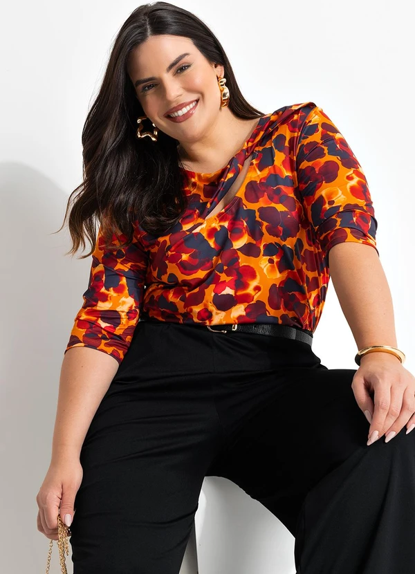 Marguerite - Blusa Fogo Mesclado em Malha Fria 2