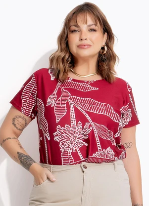 Marguerite - Blusa Folhagem Barrada em Malha Fria - MARGUERITE