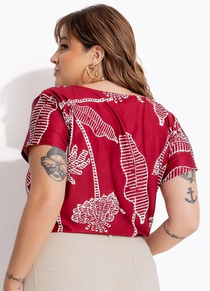 Marguerite - Blusa Folhagem Barrada em Malha Fria - MARGUERITE