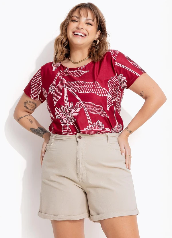 Marguerite - Blusa Folhagem Barrada em Malha Fria 8