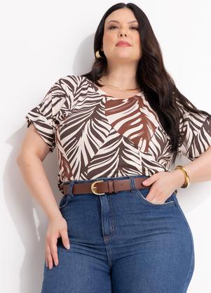 Blusa (Folhagem Roxa) em Malha de Viscose