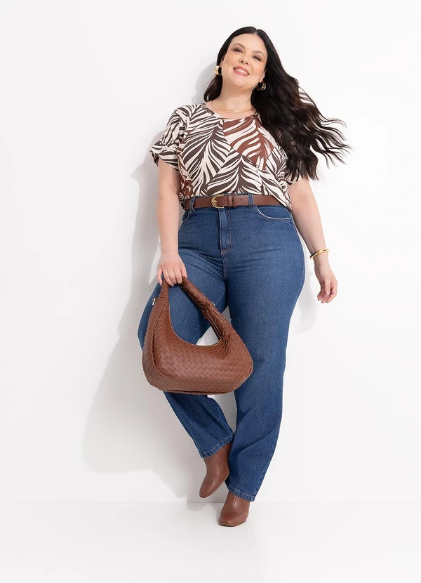 Marguerite - Blusa Folhagem Roxa em Malha de Viscose 2