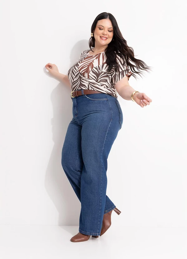 Marguerite - Blusa Folhagem Roxa em Malha de Viscose 3