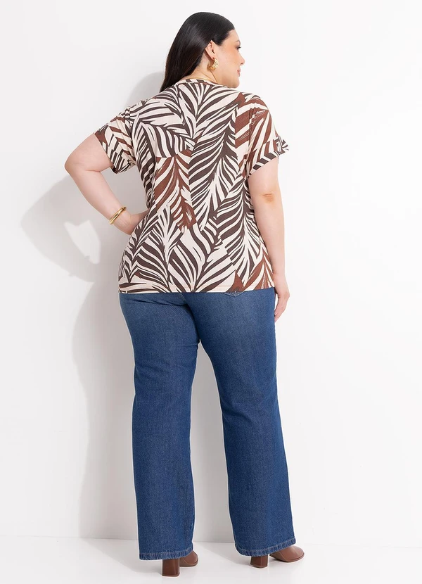 Marguerite - Blusa Folhagem Roxa em Malha de Viscose 7