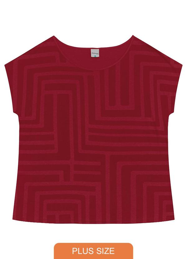 Malwee - Blusa Geométrica em Malha Plus Vermelho