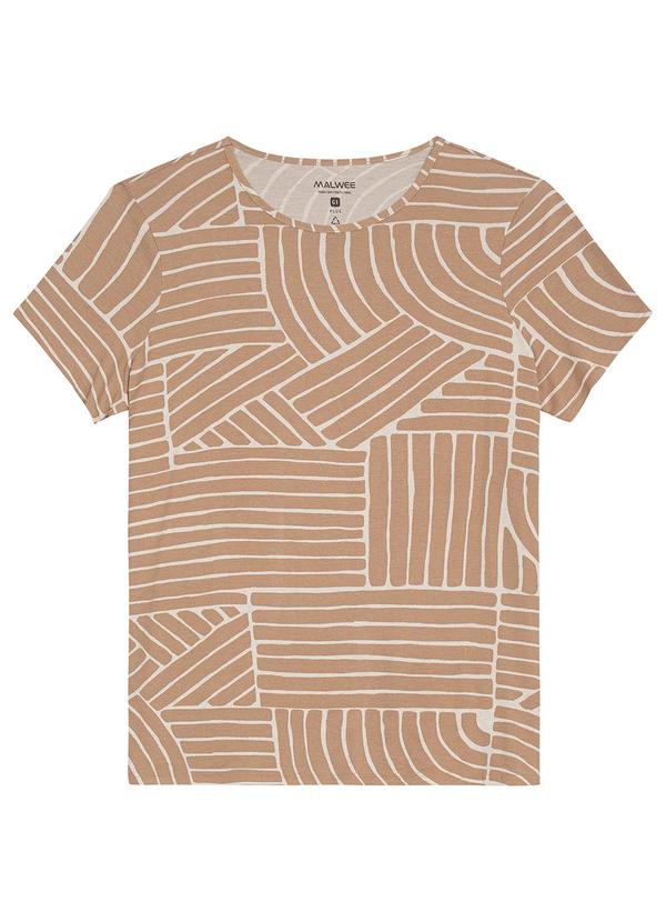 Malwee - Blusa Geométrica em Viscolinho Plus Bege 2