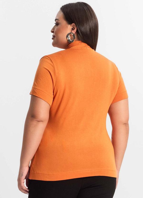Secret Glam - Blusa Gola Alta Feminina Plus Size Laranja 3