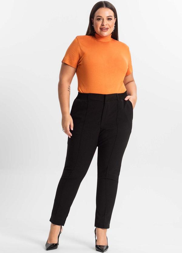 Secret Glam - Blusa Gola Alta Feminina Plus Size Laranja 2
