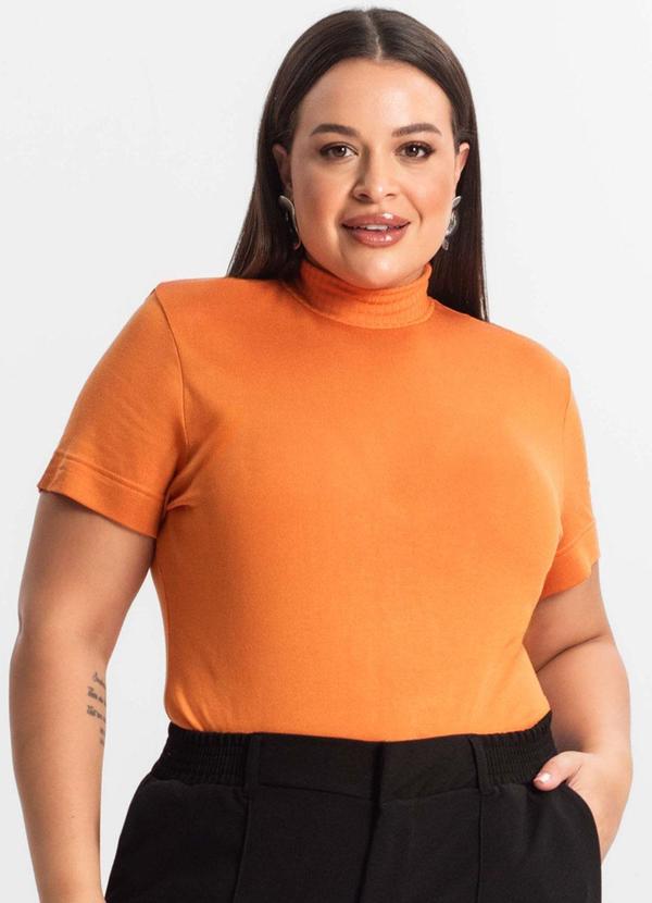Secret Glam - Blusa Gola Alta Feminina Plus Size Laranja 1