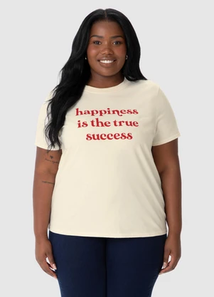 Malwee - Blusa Happiness Is The True Sucess Bege - MALWEE