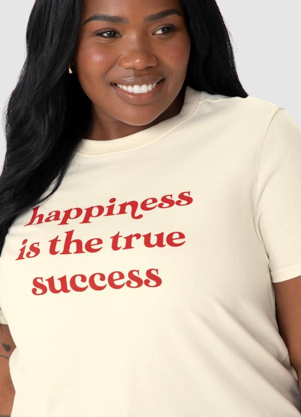 Malwee - Blusa Happiness Is The True Sucess Bege 3