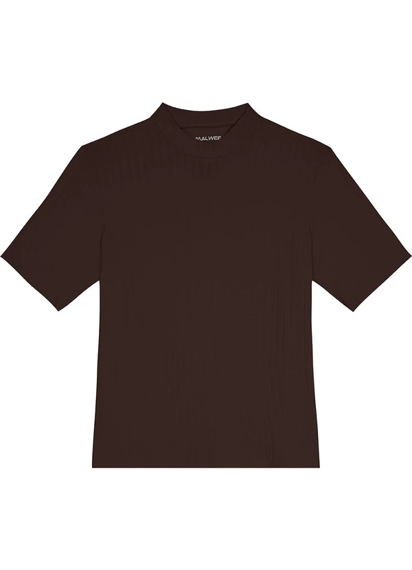 Malwee - Blusa Justa Canelada Feminina Plus Marrom 5