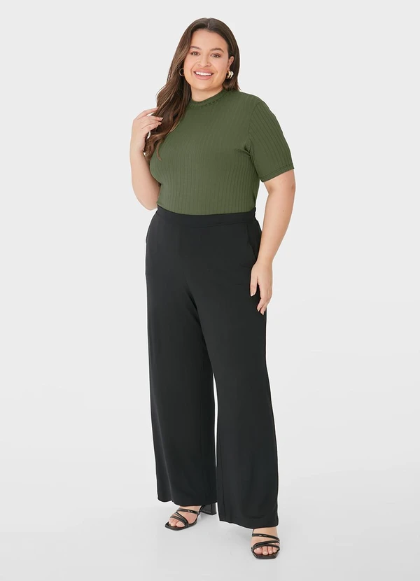 Malwee - Blusa Justa Canelada Feminina Plus Verde 6