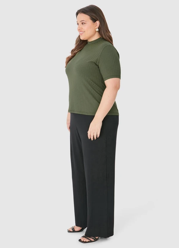 Malwee - Blusa Justa Canelada Feminina Plus Verde 7