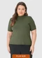 Malwee - Blusa Justa Canelada Feminina Plus Verde - variação: Verde