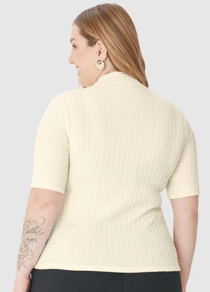 Malwee - Blusa Justa Texturizada Plus Bege - MALWEE