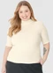 Malwee - Blusa Justa Texturizada Plus Marrom - variação: Bege
