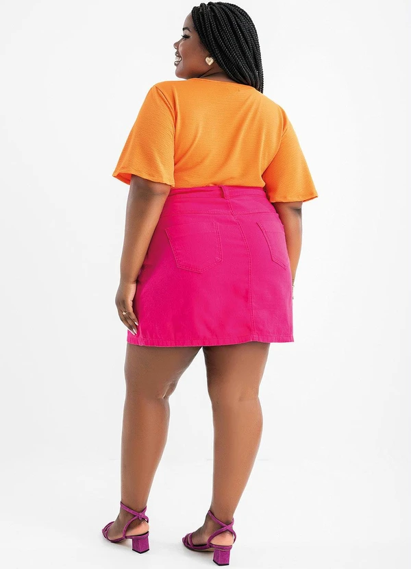 Marguerite - Blusa Laranja em Malha Anarruga 13