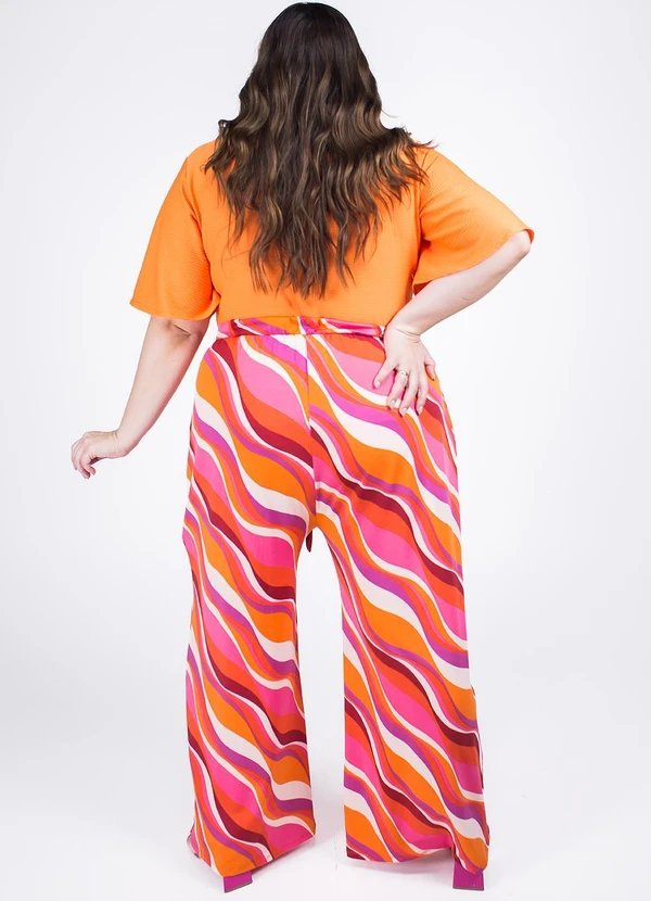 Marguerite - Blusa Laranja em Malha Anarruga 6