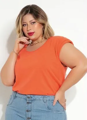 Marguerite - Blusa Laranja Muscle Tee Plus Size - MARGUERITE