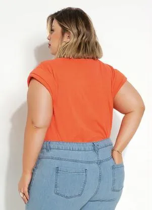 Marguerite - Blusa Laranja Muscle Tee Plus Size - MARGUERITE