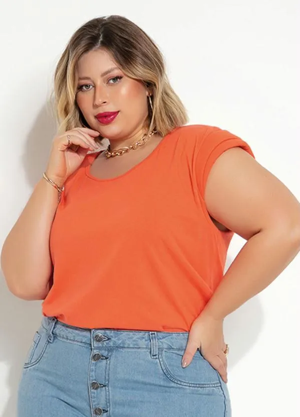 Marguerite - Blusa Laranja Muscle Tee Plus Size