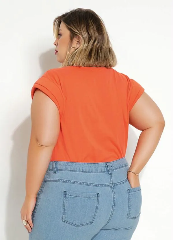 Marguerite - Blusa Laranja Muscle Tee Plus Size 2