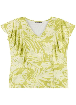 Outlet - Blusa Leafs Of Summer Plus Size Feminino Verde - OUTLET