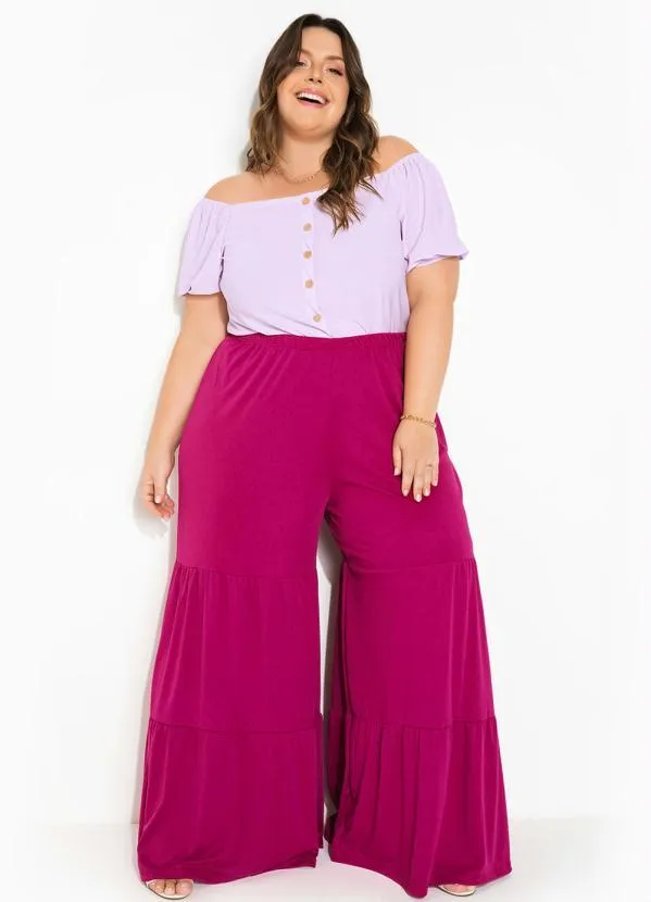 Marguerite - Blusa Lilás Plus Size com Botões 3