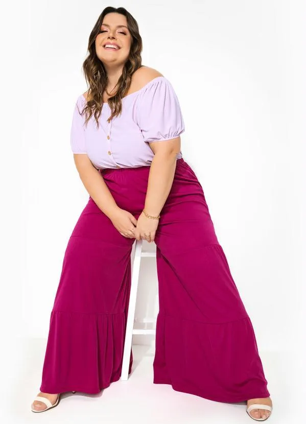 Marguerite - Blusa Lilás Plus Size com Botões 5