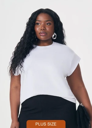 Lisamour - Blusa Lisa de Manga Curta Branca - LISAMOUR