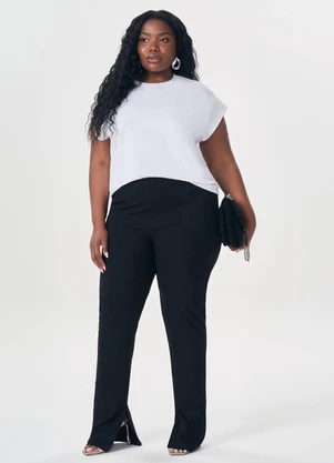 Lisamour - Blusa Lisa de Manga Curta Branca - LISAMOUR