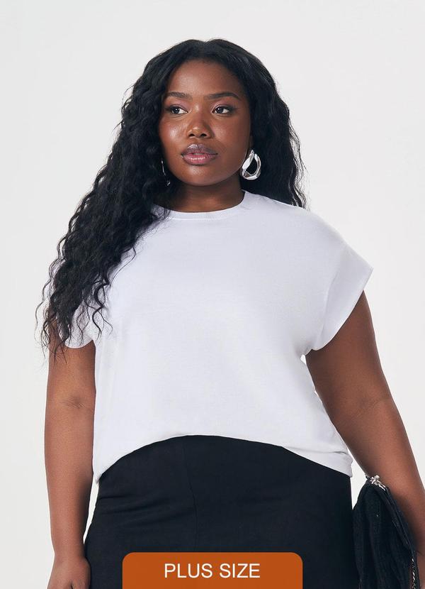 Lisamour - Blusa Lisa de Manga Curta Branca