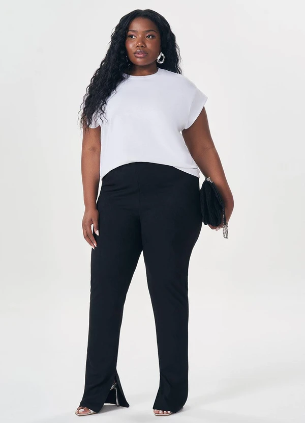 Lisamour - Blusa Lisa de Manga Curta Branca 2