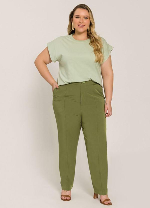 Lisamour - Blusa Lisa de Manga Curta Verde 3