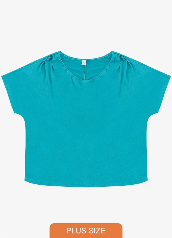 Infinita Cor - Blusa Lisa Plus Azul
