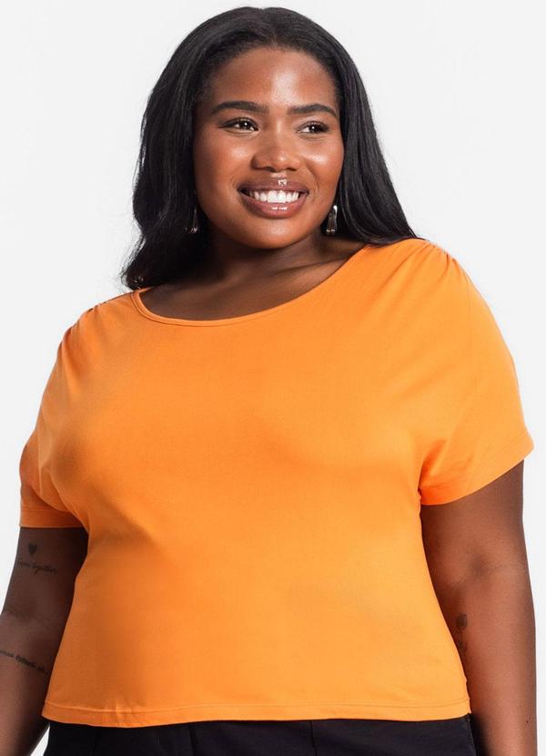 Infinita Cor - Blusa Lisa Plus Laranja