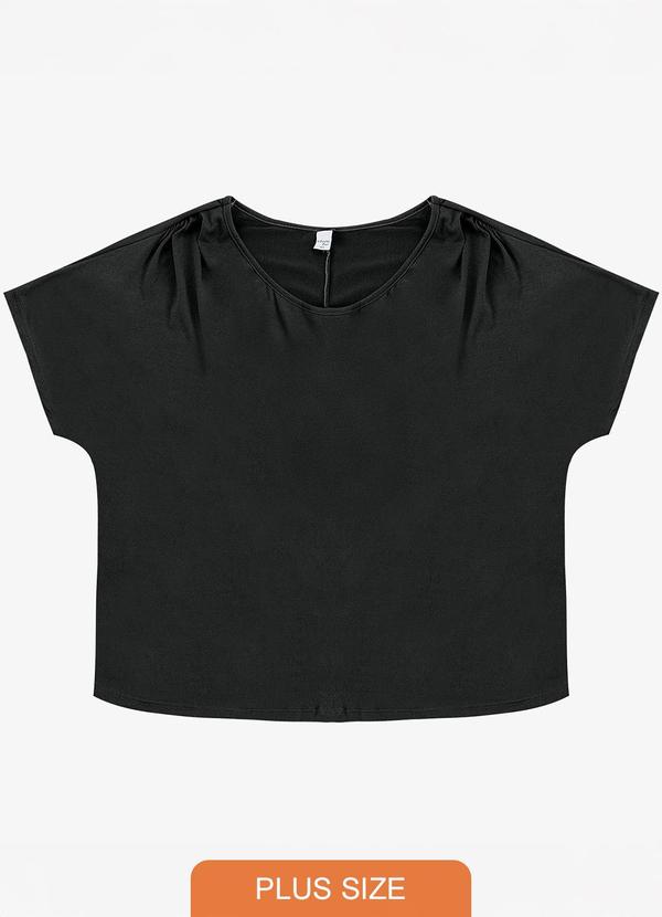 Infinita Cor - Blusa Lisa Plus Preto 1