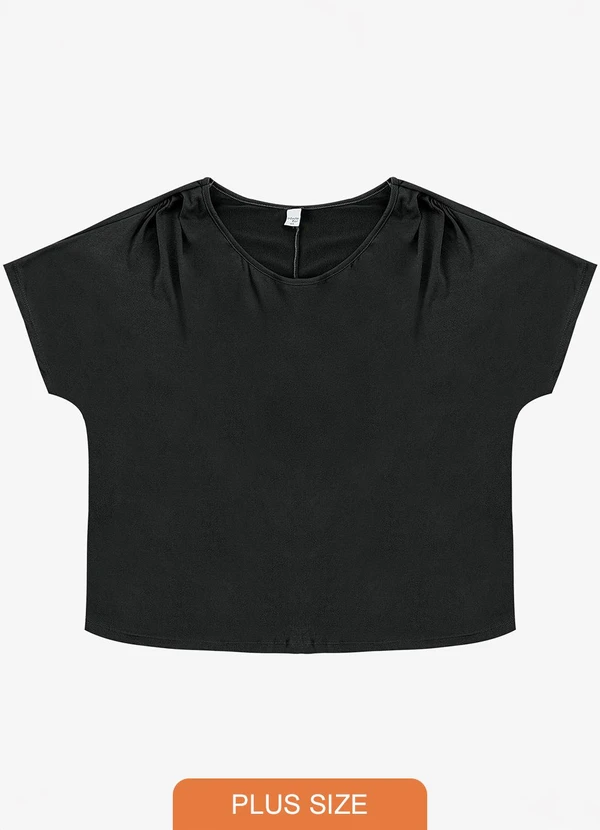 Infinita Cor - Blusa Lisa Plus Preto