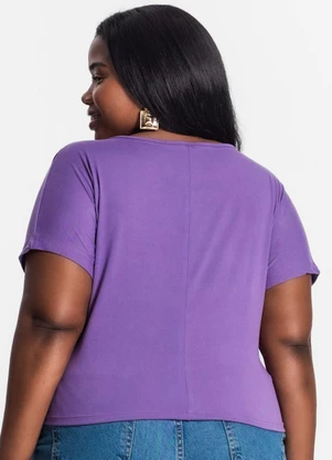 Infinita Cor - Blusa Lisa Plus Roxo - INFINITA COR