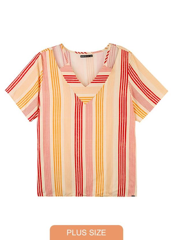 Rezzato - Blusa Listrada Adulto Plus Feminino Laranja 1