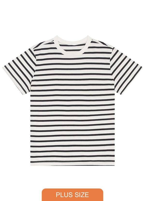 Malwee - Blusa Listrada em Malha Plus Preto