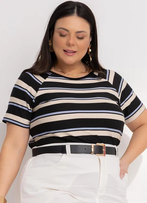 Marguerite - Blusa Listrada Larga em Malha de Viscose - MARGUERITE