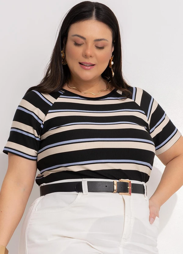 Marguerite - Blusa Listrada Larga em Malha de Viscose 8